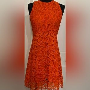 Sandro coral lace dress